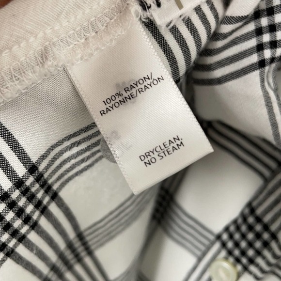 LOFT Black/white windowpane Button Down Shirt S Small - Picture 8 of 8